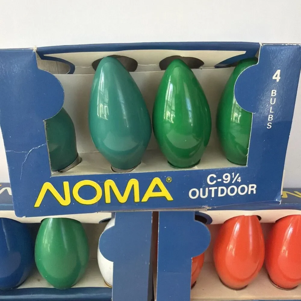 20 Vintage C9 1/4 NOMA Holiday Christmas Light Replacement Bulbs Multicolor NEW